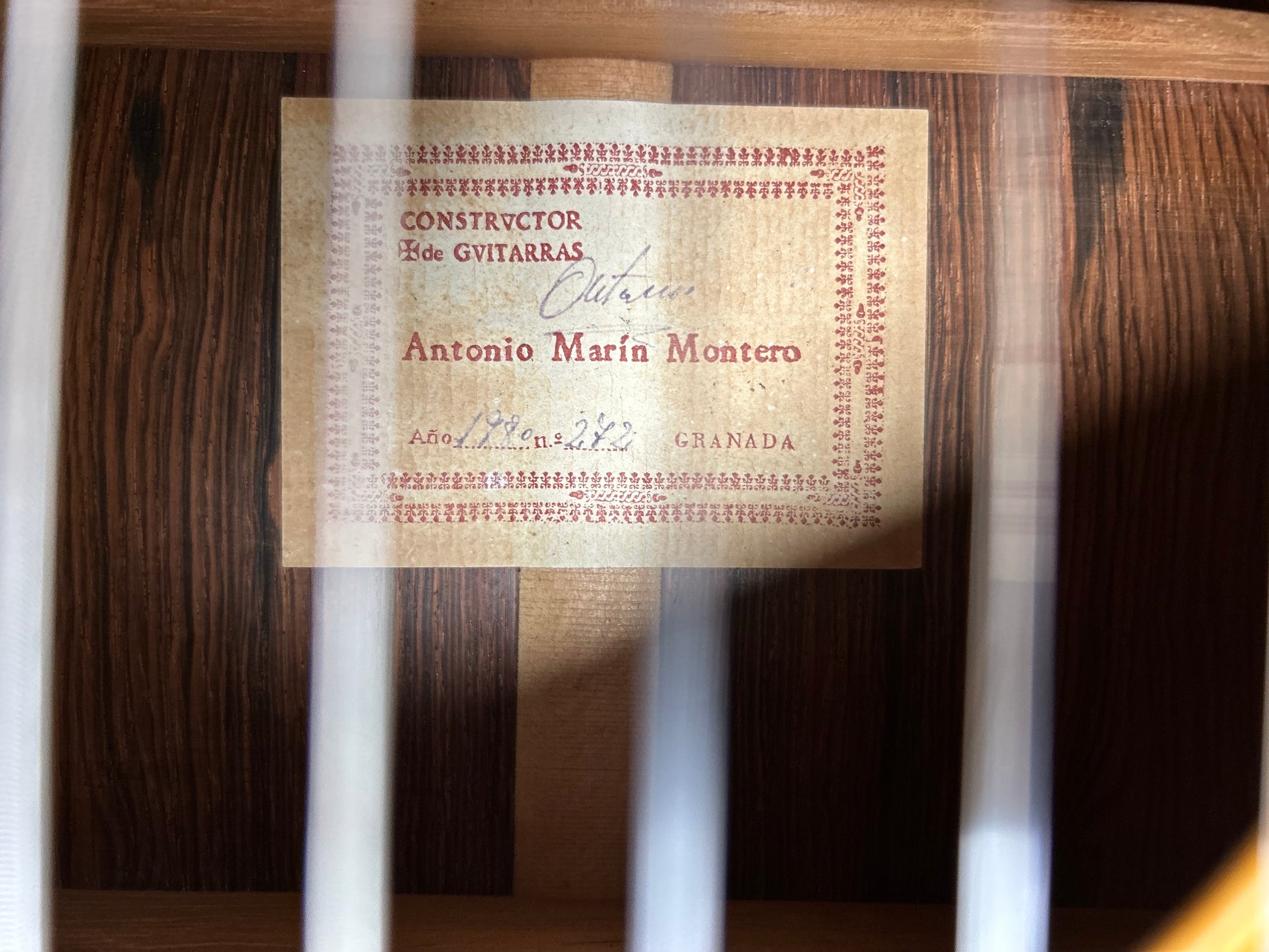 Antonio Marín Montero 1980 – Innenetikett (Label)