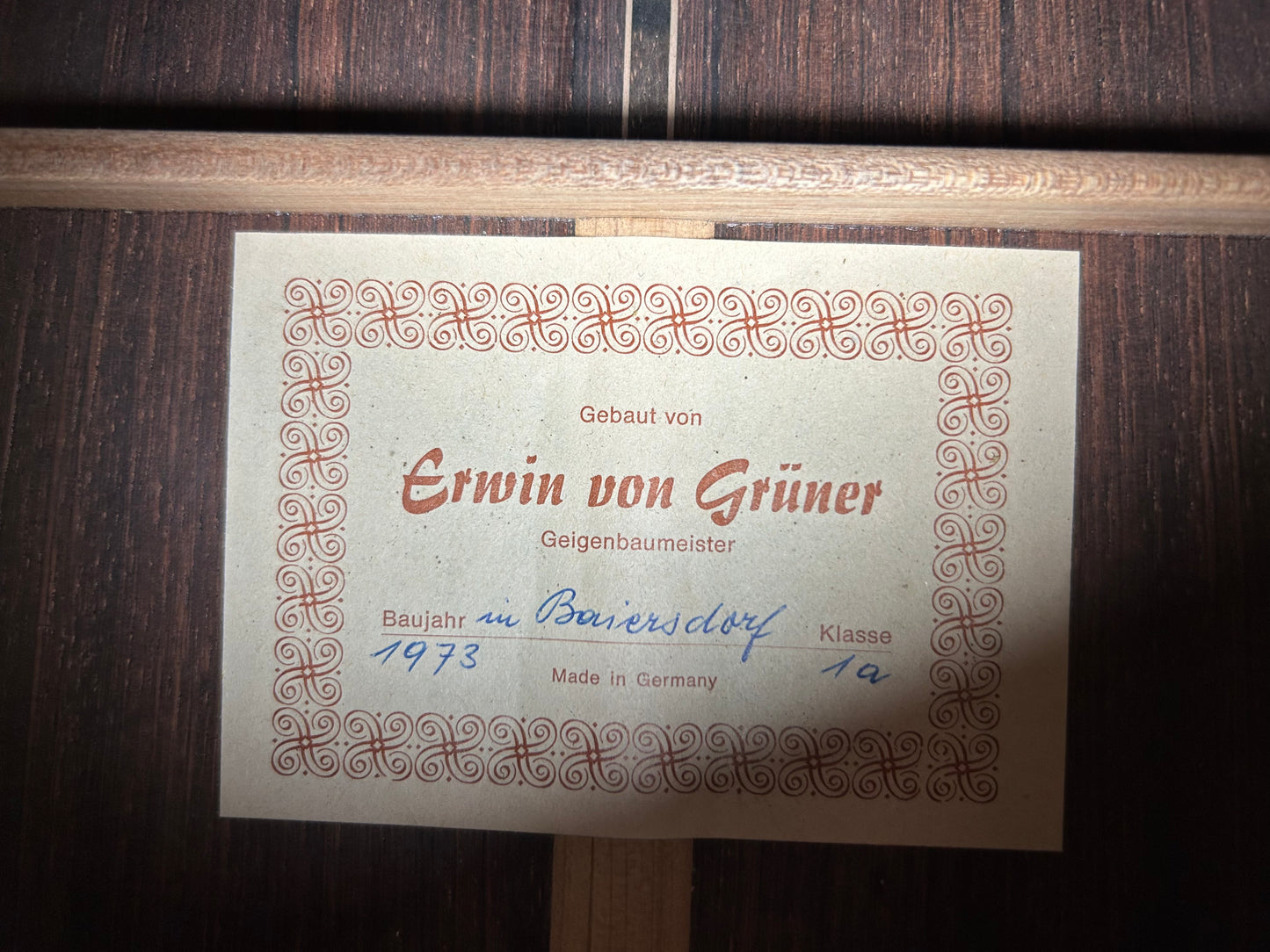 Erwin von Grüner 1a Video Rio-Palisander 665 mm Gitarre