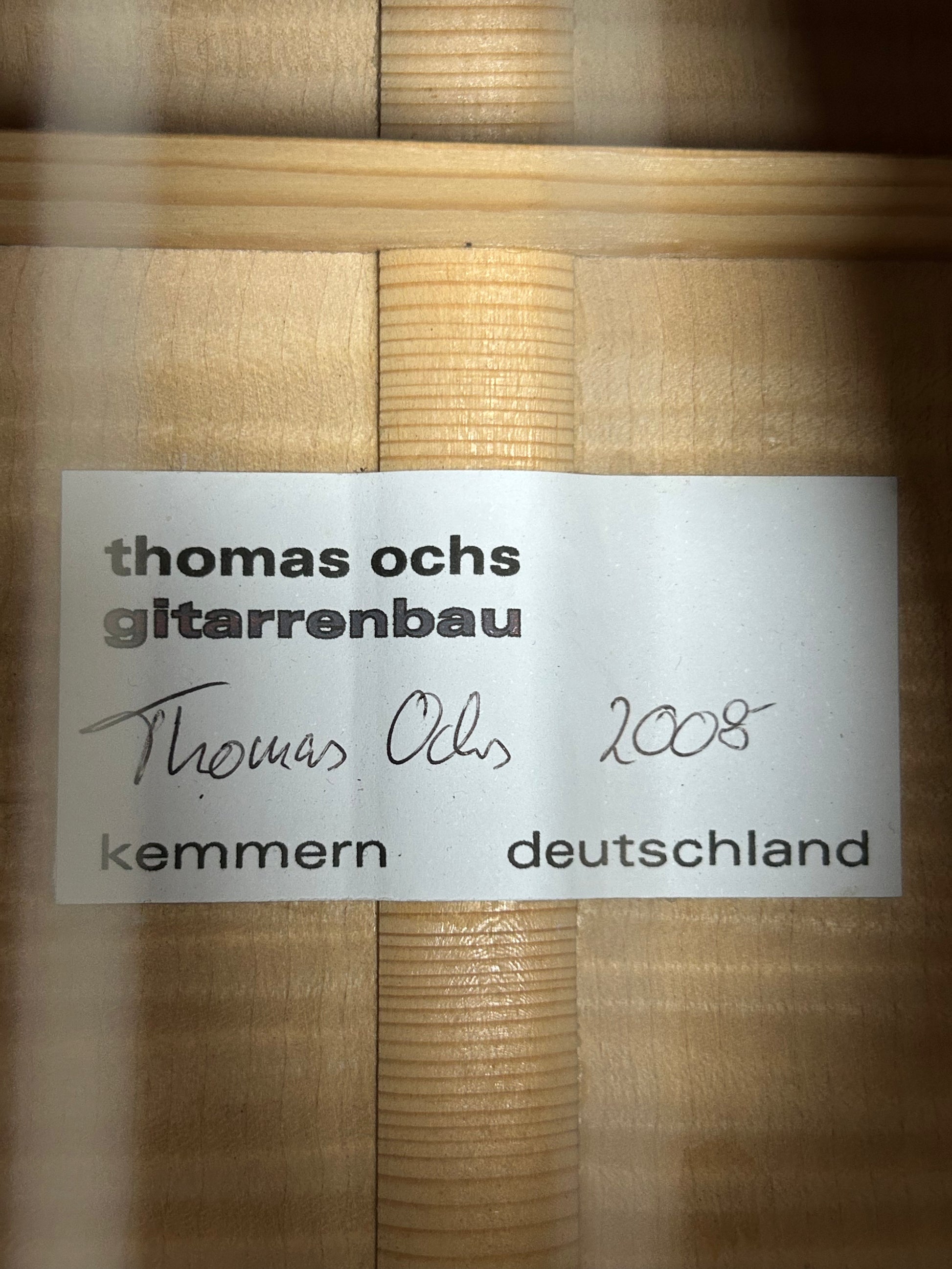 Thomas Ochs 2008 Konzertgitarre Etikett