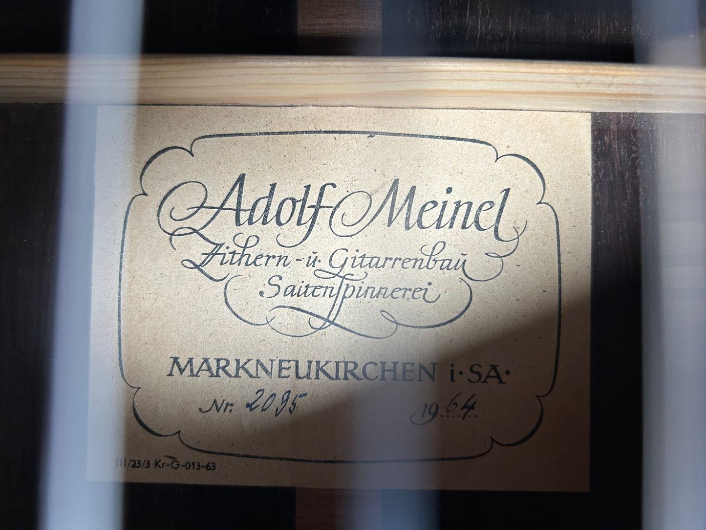 Adolf Meine 1964 Etikett