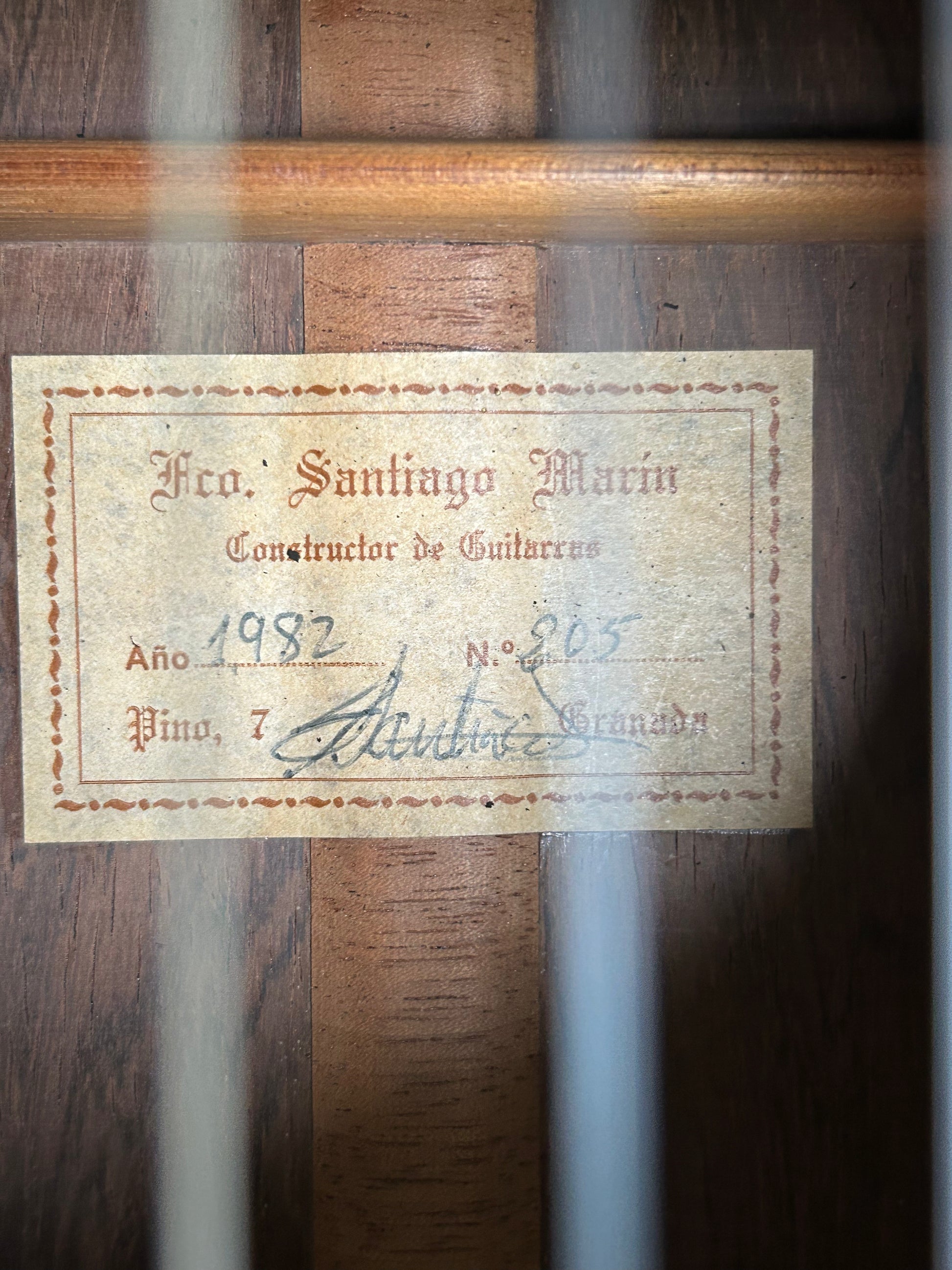Paco Santiago Marin 1982 Label