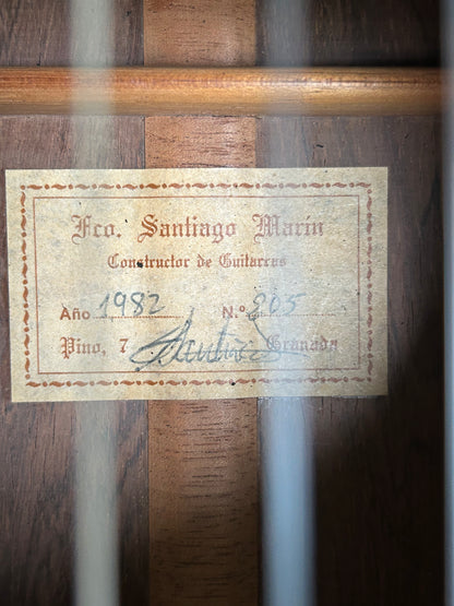 Paco Santiago Marin 1982 Label