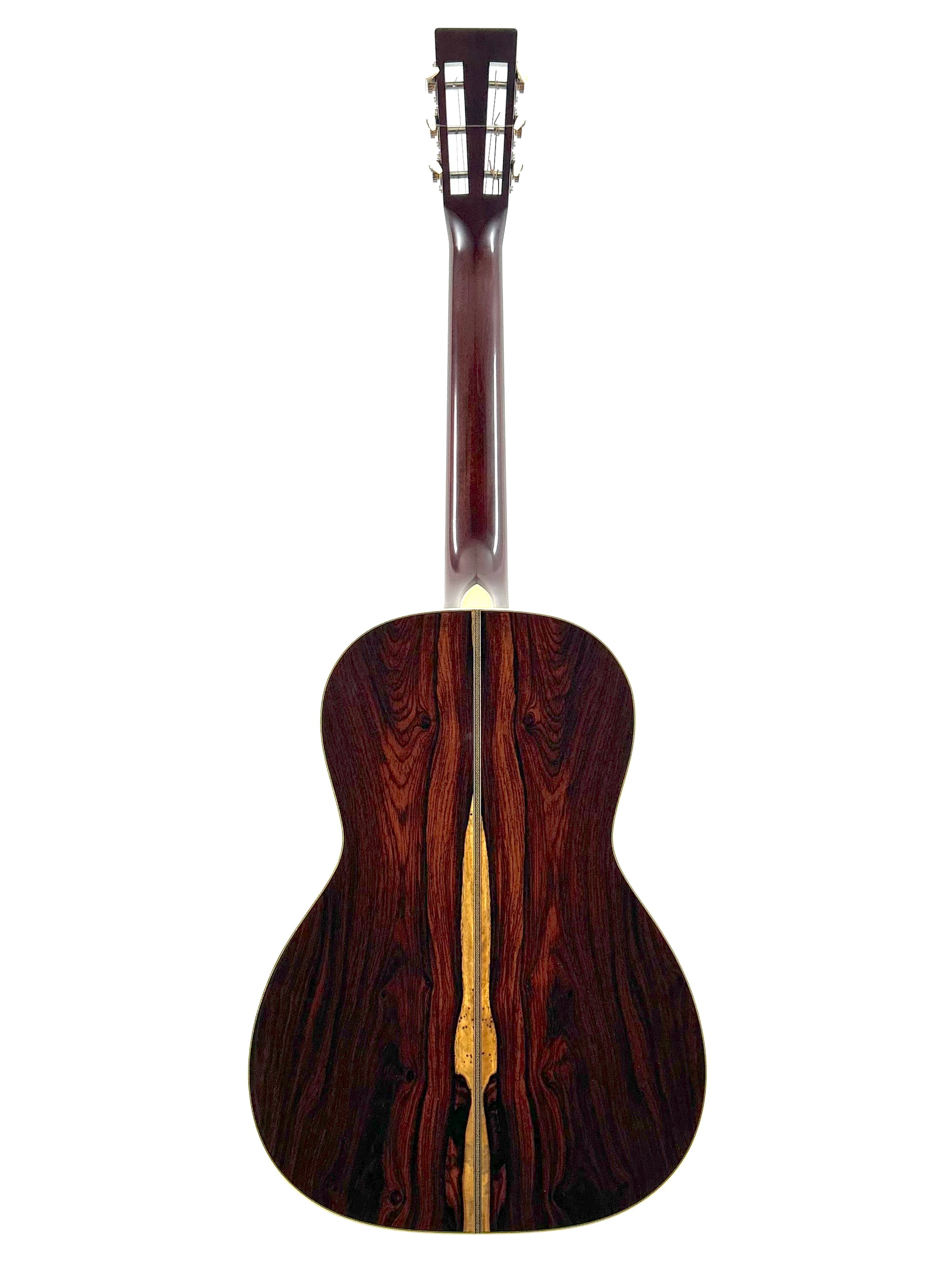 Rückansicht der Santa Cruz OO~Skye 2019 mit gemasertem Cocobolo-Boden