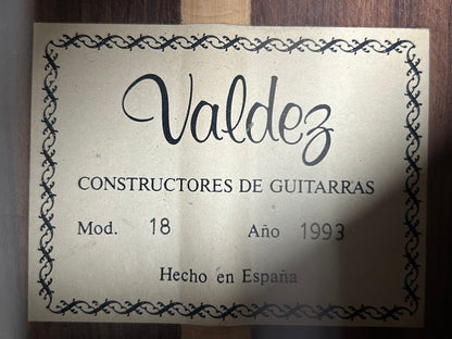 Valdez 18 Classical Guitar Label