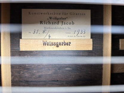 Richard Jacob Weißgerber 1933 - Etikett